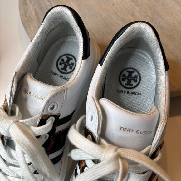 Tory Burch Women's Howell T-Saddle Leopard Print Sneakers Shoes US Size 5.5 M - Picture 11 of 13
